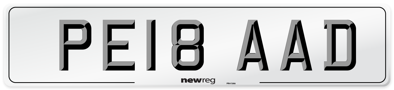 PE18 AAD Number Plate from New Reg